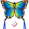 Large Butterfly Kite For Kids And Audlts,120X95Cm With Long Tails, Easy To Assemble And Fly For Beginner, Easy-Grip Handle With
