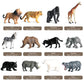 12 Pcs Realistic Small Wild Animal Figures, Plastic Safari Animal Figurines Educational Science Project Model Playset With Tiger Lion Giraffe Orangutan Zebra Bear Buffalo Elephant Rhinoceros Hippo