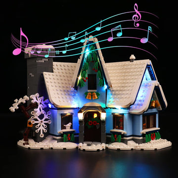 Vonado Led Light Kit Compatible With Lego Santa’S Visit 10293 Building Set (No Model),Decoration Lighting Kit Compatible With Lego Christmas Bricks (Music Version-New)