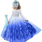 Aolliya Princess Costume For Girls Ice Snow Queen Princess Dress Up For Halloween Cosplay Birthday Party