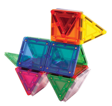 Magformers Tileblox Basic Rainbow 20 Pieces, Rainbow Colors, Magentic Geometric Shapes Building Stem Toy Set Ages 3+