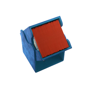 Gamegenic Squire 100+ Xl Convertible Deck Box Card Storage Box With Removable Cover Clips Holds 100 Double-Sleeved Cards In Extra Thick Inner Card Sleeves Blue Color Made (Ggs20098Ml)