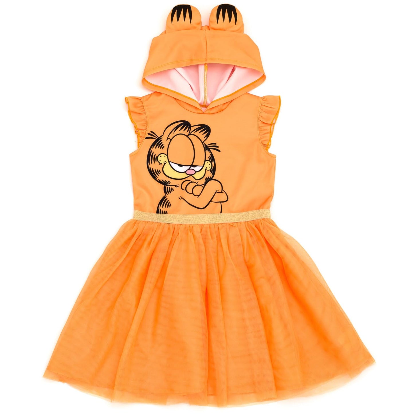 Garfield Big Girls Cosplay Tulle Dress Orange 10-12
