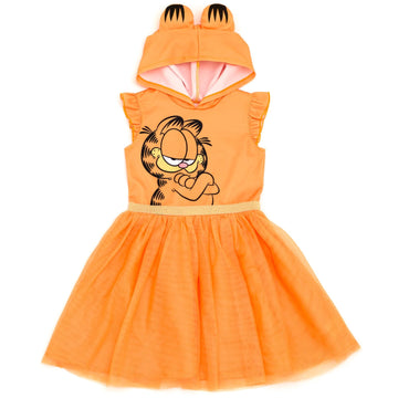 Garfield Big Girls Cosplay Tulle Dress Orange 10-12