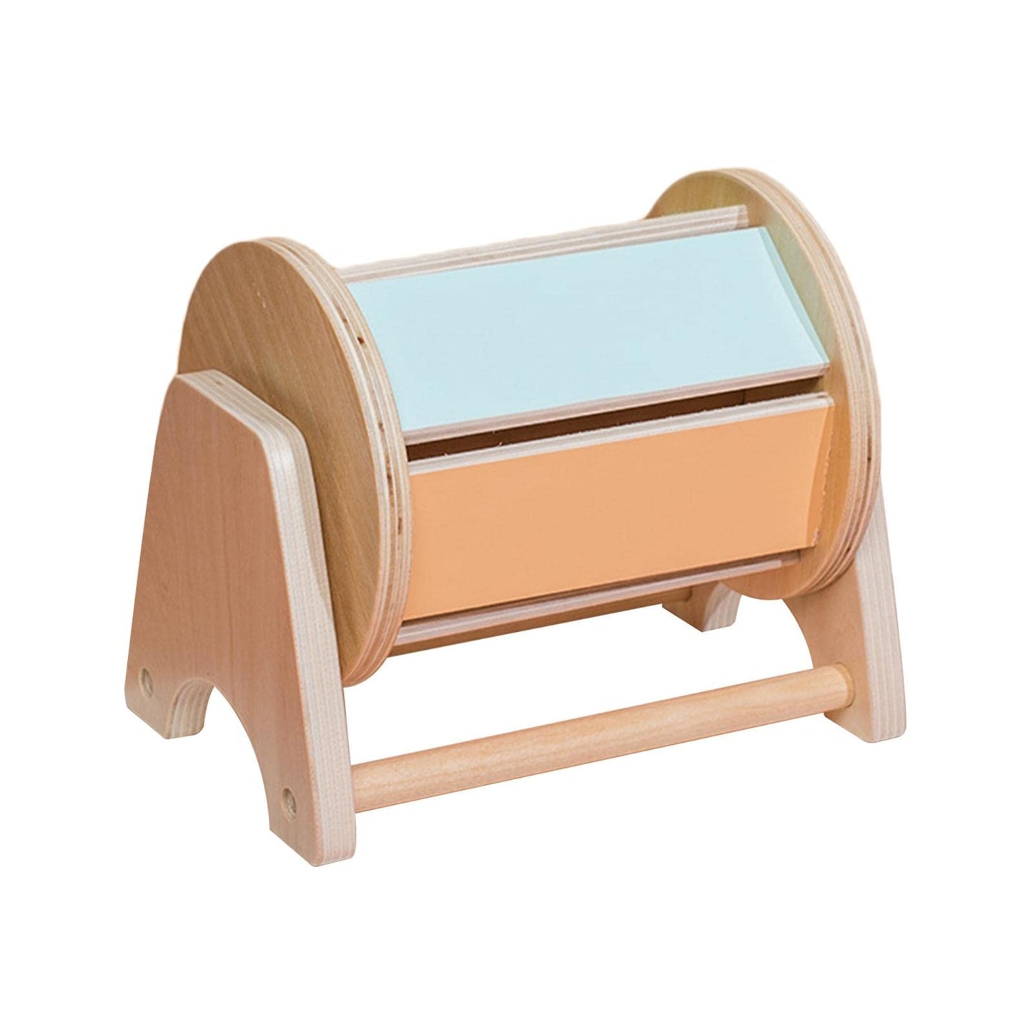 Ilsmysutra Wooden Sensory Rotatable Drum Rotating Color Cognition Sounds Drum With Bell|Toys For Baby|Developmental Baby Toys