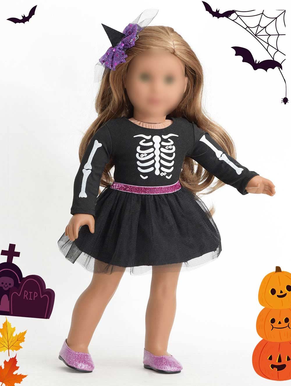 Sweet Dolly Doll Clothes Set, Doll Shoes &Accesories Included, 18 Inches Doll Halloween Costume Party Dress For American 18 Inch Doll