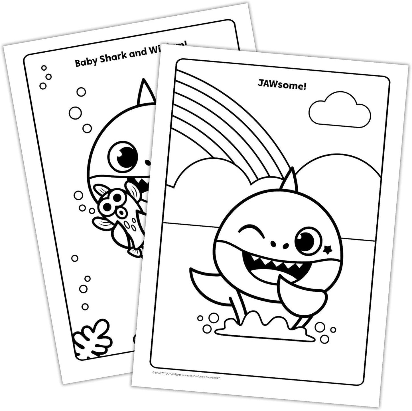 Bendon Mini Play Packs, Each with Mini Coloring Book, 2 Mini Crayons, and a Sticker,10-Pack (Baby Shark)