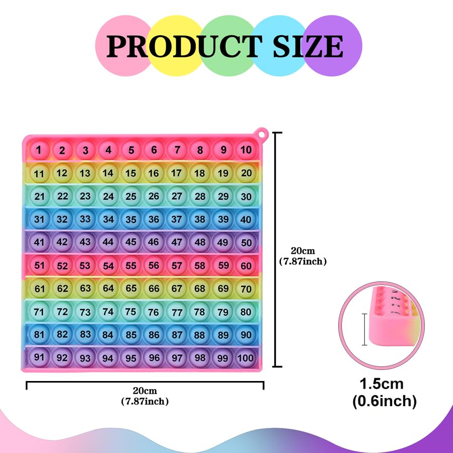 Ek-Memory-Fish Number Game P0Pp Math Toy, Exercise Children'S Logical Thinking, Relieve Stress, Fidget Game For Teachers To Create A Variety Of Math Operations [1-100 Number Table]