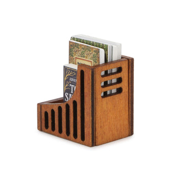 Dollhouse Miniature Desktop Bookshelf With Books Set Wooden Bookcase Furniture Miniature Desktop Organiser Mini House Decoration