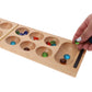 We Games Folding Mancala - Solid Wood Board & Glass Stones 18 Inches