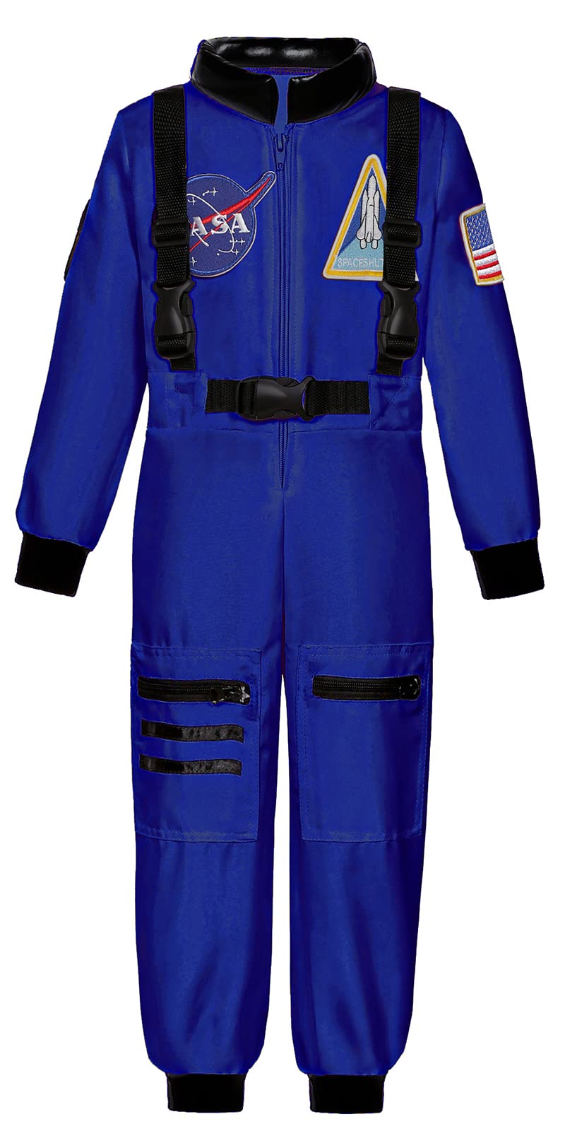 Costumerry Astronaut Costume For Kids Nasa Space Pilot Toddler Boys Birthday Halloween Costumes (Blue, 8-10 Years)