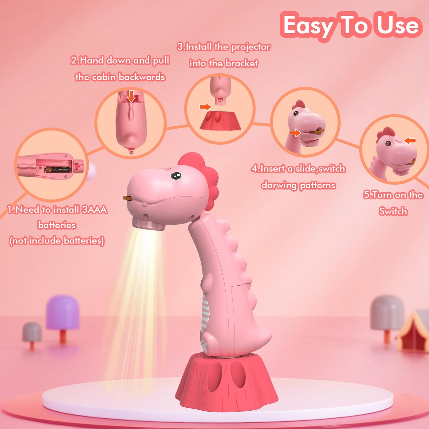 Drawing Projector for Kids,Tracing and Drawing Projector with 96 Slide Cartoon Patterns and 12 Color Brushs,Smart Art Sketcher P