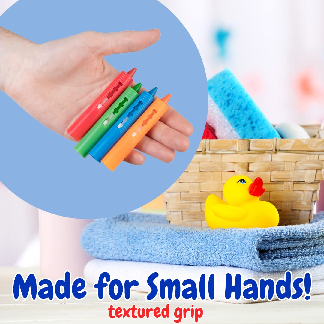 Bath Crayons Super Set -Set of 12 Draw in the Tub Colors with Bathtub Storage Mesh Bag -Non-Toxic, Safe for Children, Wont Disi