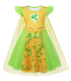 WonderBabe Princess Dress Girls Green Fairy Frog Birthday Party Fancy Dresses Halloween Elf Costume Outfits size 3-4t