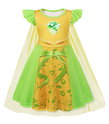 Wonderbabe Frog Princess Costume For Girls Princess Dress Halloween Fancy Party Dress Princess Dress Up Clothes For Kids Size 2-