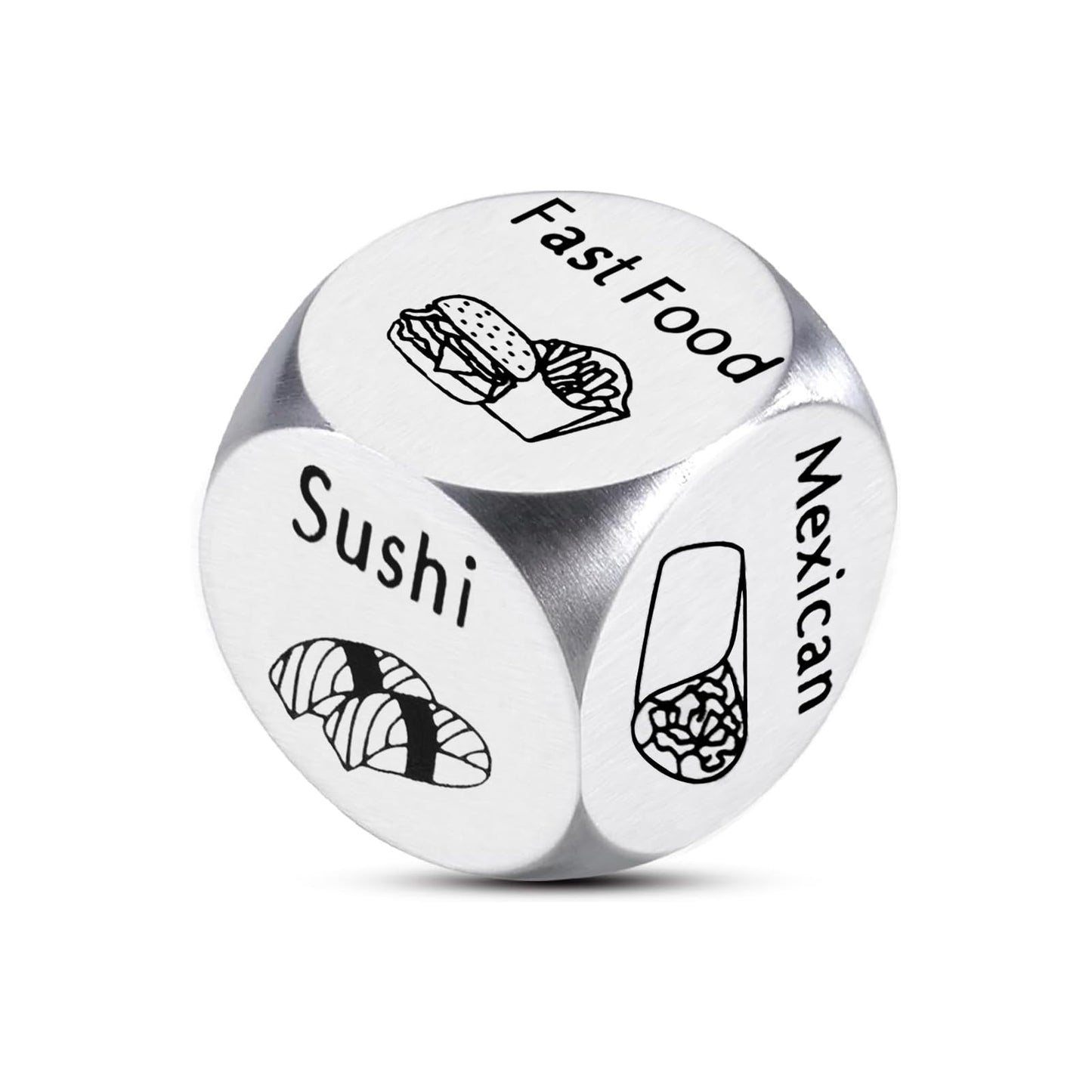 Onfaon Stocking Stuffers Food Decision Dice Decider For Couple,Valentines Day Gifts For Him Her Wedding Anniversary Steel Date N