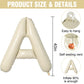 Letter Balloons Beige,40 Inch Letter A Balloons,A-Z Alphabet Name Foil Balloons,Big Single Cream Aluminum A Word Balloons Helium