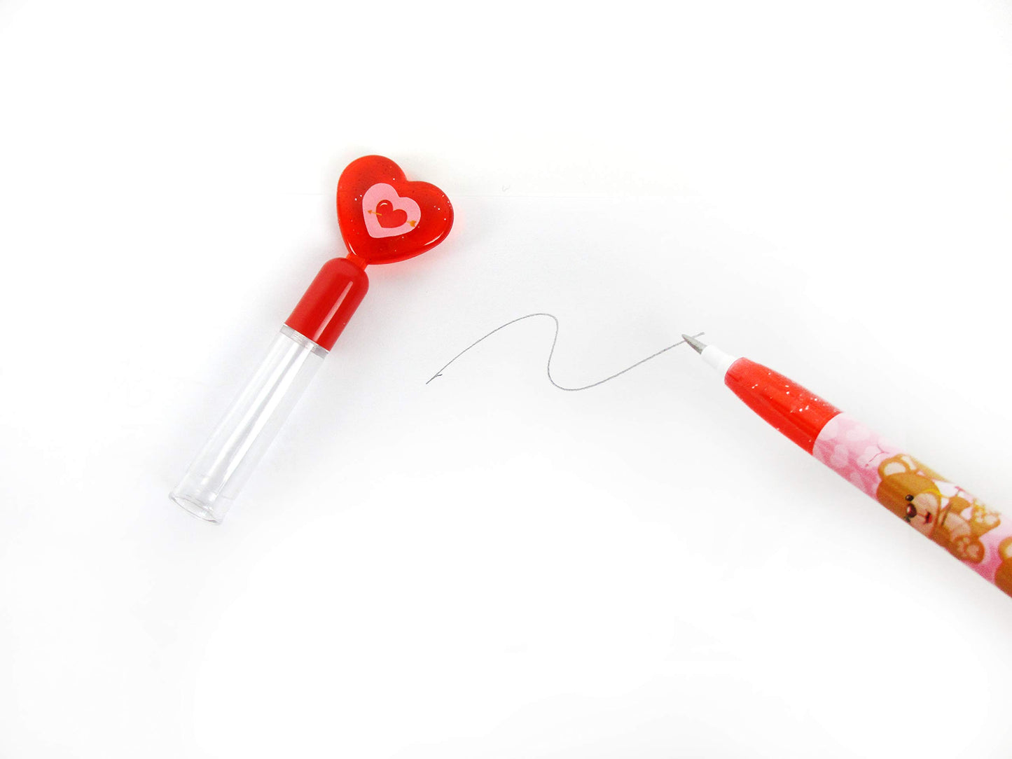 TINYMILLS 24 Pcs Valentines Day Heart Multi Point Pencils Party Favors Goodie Bag Stuffers Classroom Exchange Valentines Day P