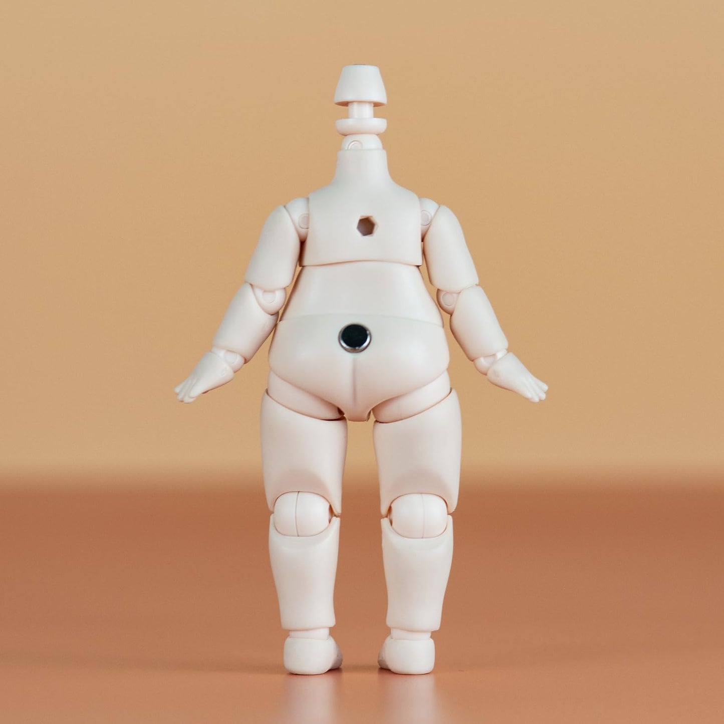 Ymy Pear Shaped Doll Body 1/12 Scale Cute Fat Action Figure Suitable For Ymy 1/12 1/8 Bjd Gsc Doll Head (Honey Peach)