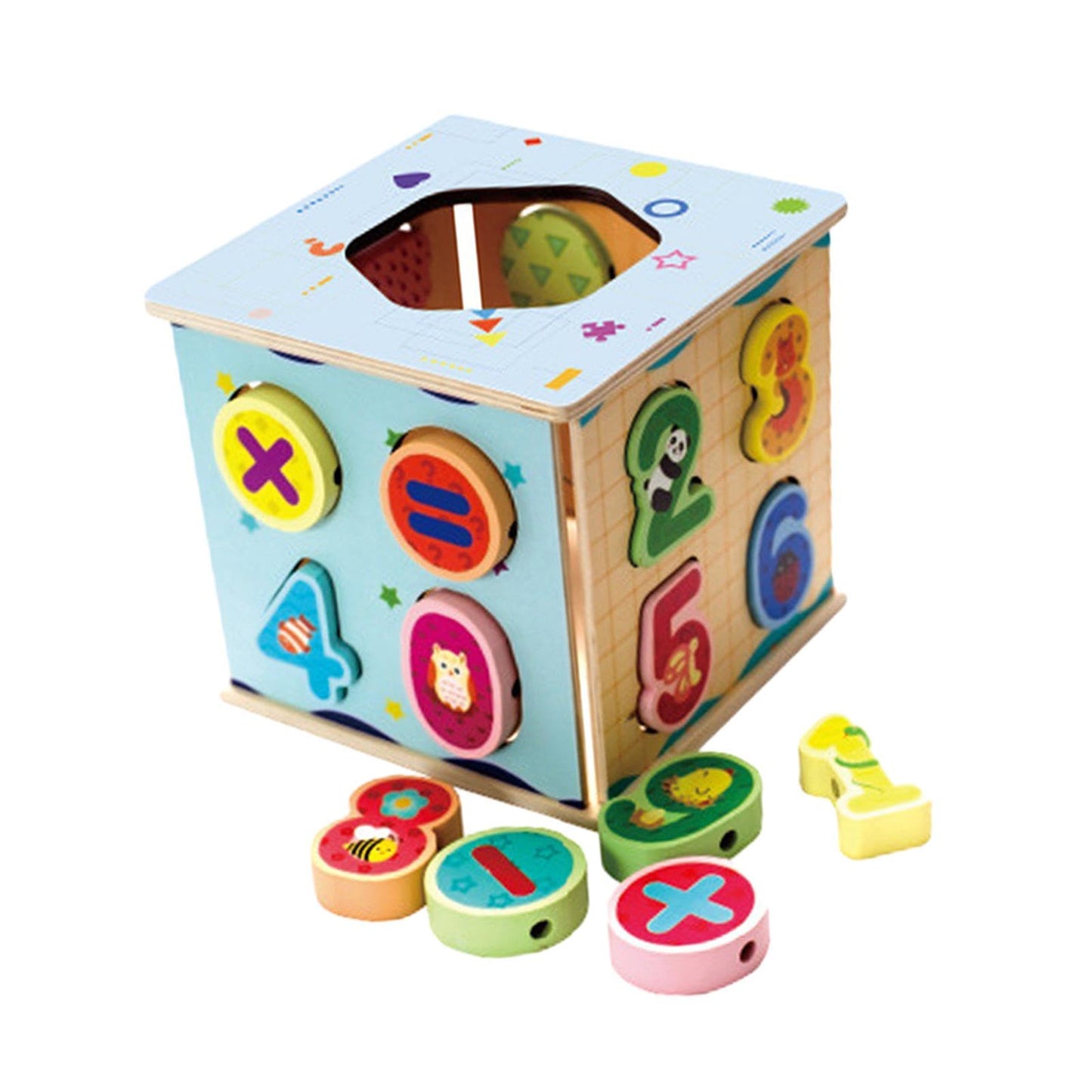 Atorse Shape Sorter Toy Interactive Fine Motor Skills Developmental Montessori Toys Number