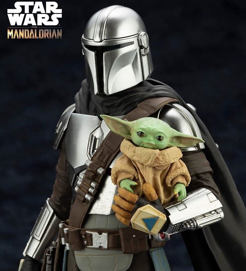 Kotobukiya Star Wars: The Mandalorian & Grogu with Beskar Staff ARTFX+ Statue  Multicolor