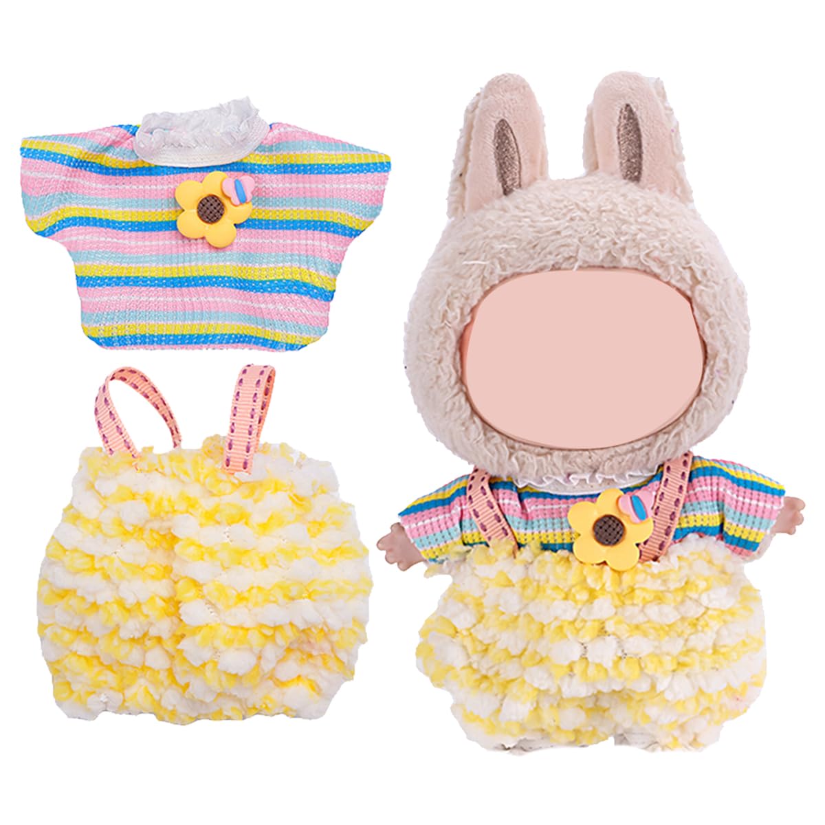 17cm Doll Clothes Set  enhanced Jeans & Knitted Sweater Outfit for 17cm 15cm Dolls  Cute Dress Up Fashion  No Doll Included (Colorful  17cm/15cm)