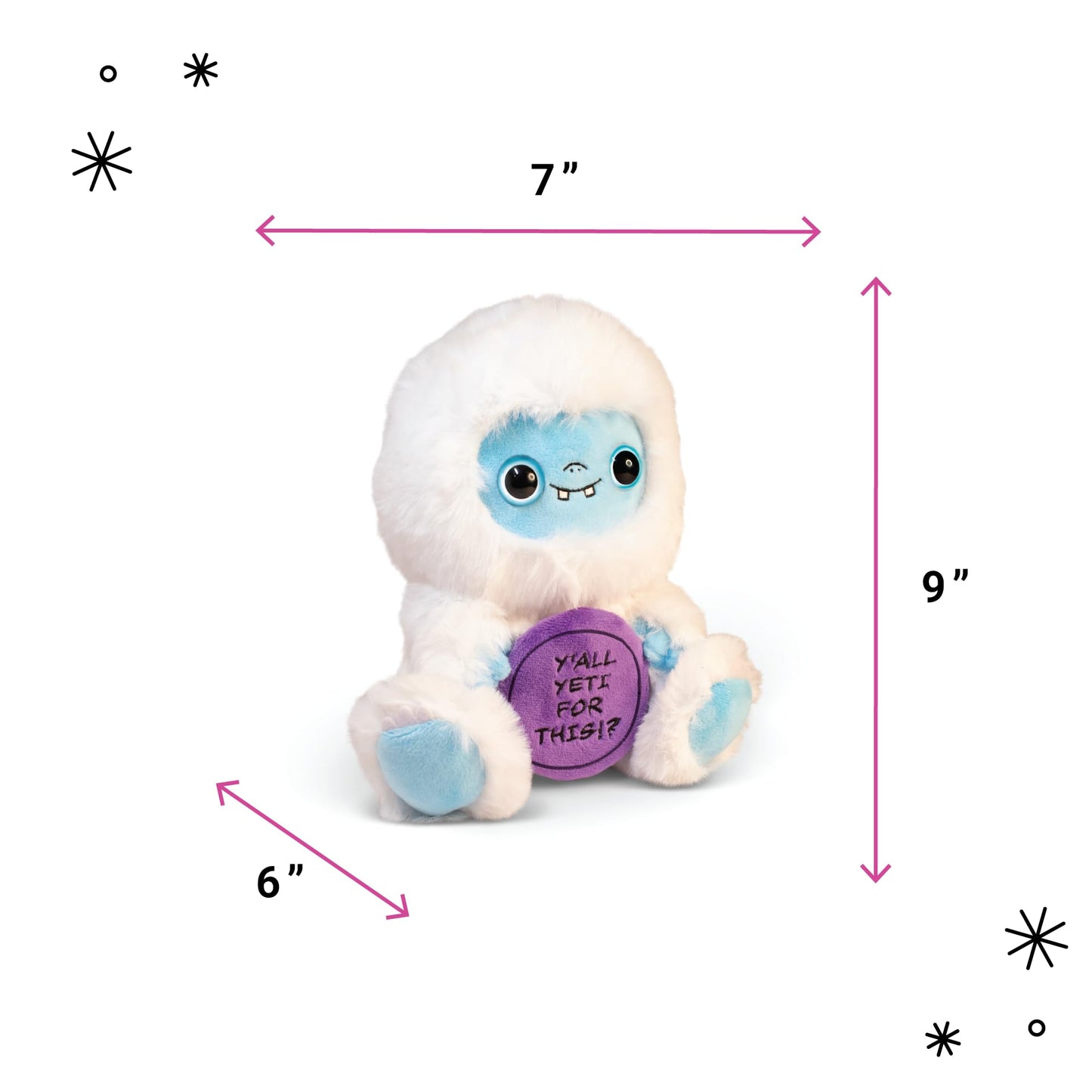 Punchkins Yeti Plushie - Ya'Ll Yeti For This!? Sassy Yeti Plush, Gift For Animal Lovers, Cute Plush Toy For Gifting