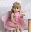 Roshuan Reborn Baby Dolls Girl 22 Inch Lifelike Realistic Toddler Reborn Doll Silicone Vinyl Full Body Waterproof With Blond Lon