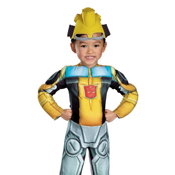 Disguise Costumes Bumblebee Rescue Bot Toddler Muscle Costume, Yellow/Silver/Blue, Medium
