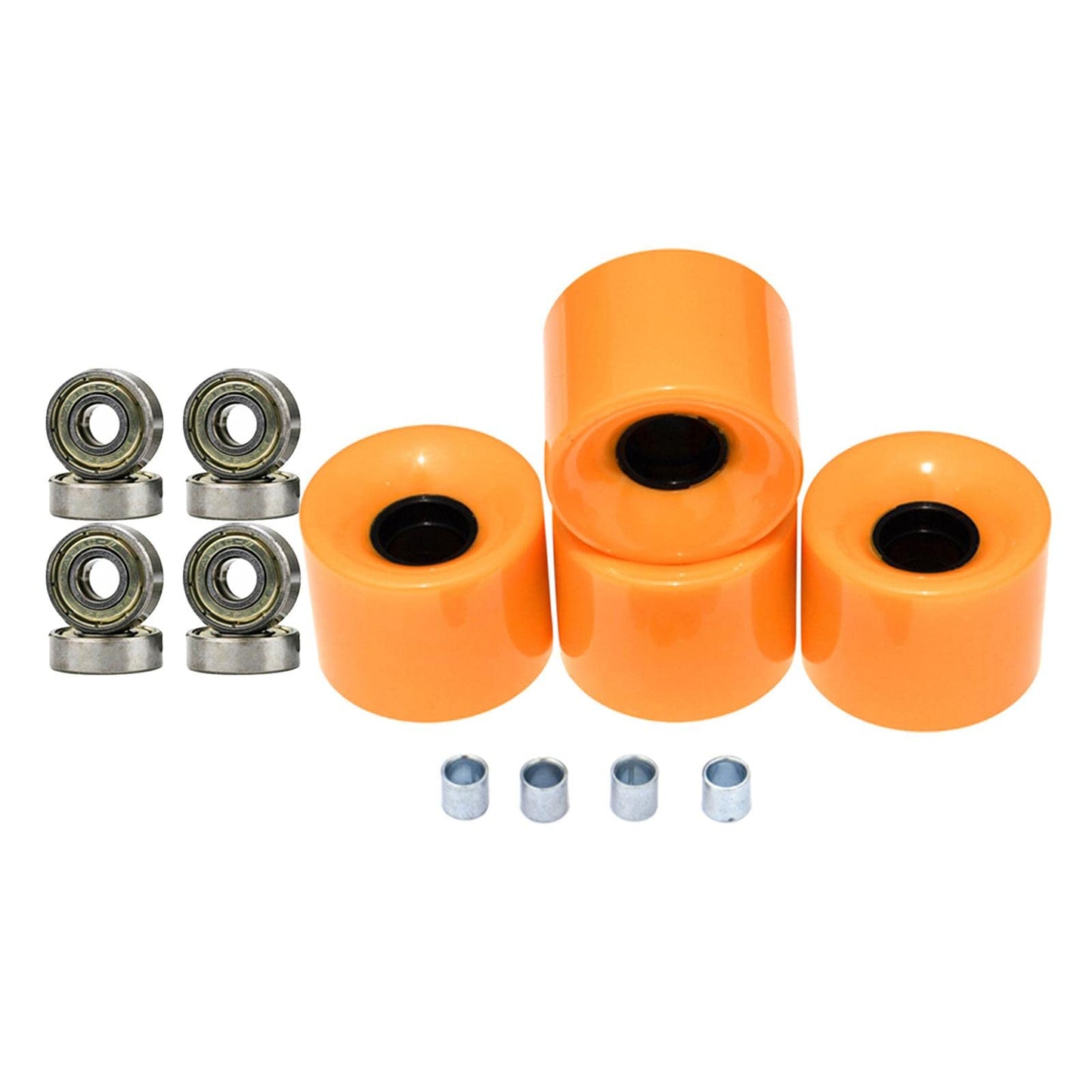 Calandis Skateboard Wheels with Bearings 60mm Wheels Set of 4 Orange Gold Cover