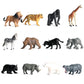 12 Pcs Realistic Small Wild Animal Figures, Plastic Safari Animal Figurines Educational Science Project Model Playset With Tiger Lion Giraffe Orangutan Zebra Bear Buffalo Elephant Rhinoceros Hippo