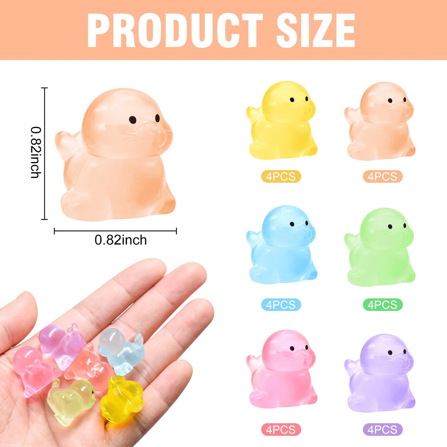24 Pieces Mini Ocean Resin Animals Tiny Sea Lion Figurines Luminous Mini Animals Marine Tiny Sea Animals For Dollhouse Aquarium