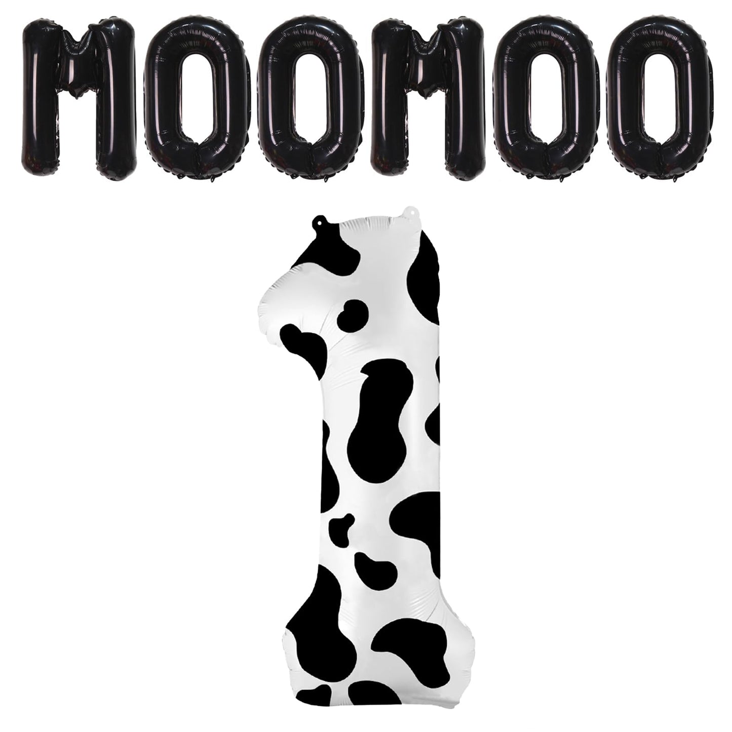 40 Inch Cow Print Balloon, Number 1 Balloons Cow Balloons For 1St Birthday Decoration, Large Cow Number Balloons For Western Par