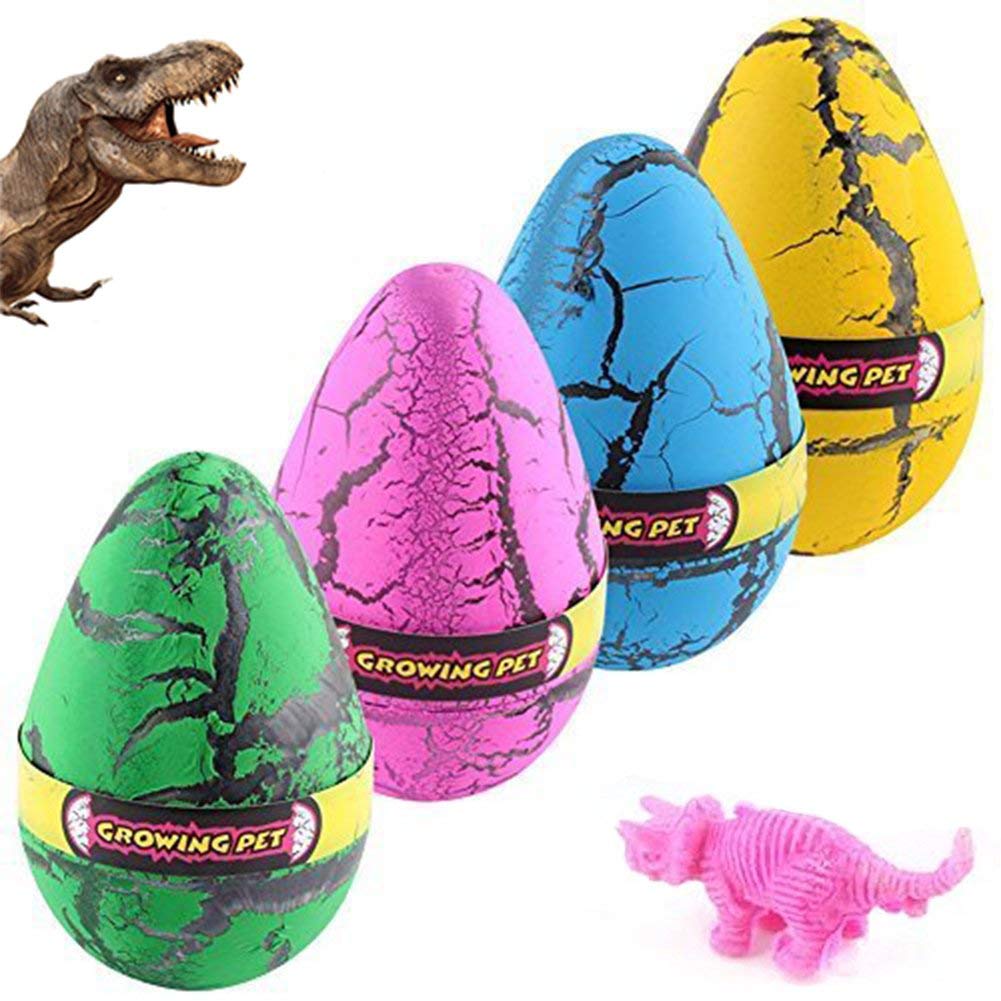 YKLWORLD Hatching Growing Dinosaur Toys  Magic 4 Pack Large Size Grow Dinosaurs Egg That Hatch in Water Easter Dino Eggs Party Favor Gifts for Kids