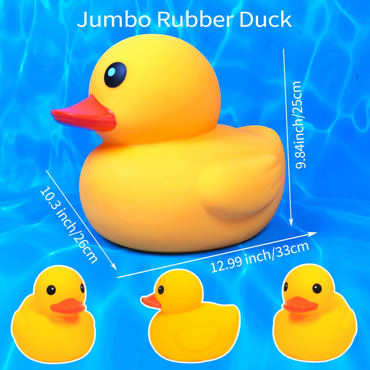 Giant Rubber Yellow Duck,Kalafona 13 Inch Large Giant Jumbo Duck Bath Toy No 'Bebe' Noise No Hole Bathtub Toys For Baby Shower B
