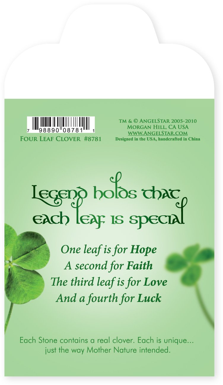 AngelStar 8781 Clover Stone 1 1/4 - Clear Green Decorative Accent for Home and Garden
