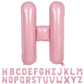 40 Inch Pink Letter Balloons, Large H Letter Balloons Foil Helium Balloons, Mylar Big Single Alphabet H Balloons, Pink Balloon L