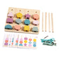 Calandis Montessori Wooden Beads Sequencing Toy Set Sorting For 2 3 4 5 Children Kids | Developmental Baby Toys | Toys For Baby