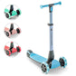 Yvolution Y Glider Nua | Three Wheel Foldable Kick Scooter For Kids With Storage Accessory For Children Ages 3+ Years (Blue)