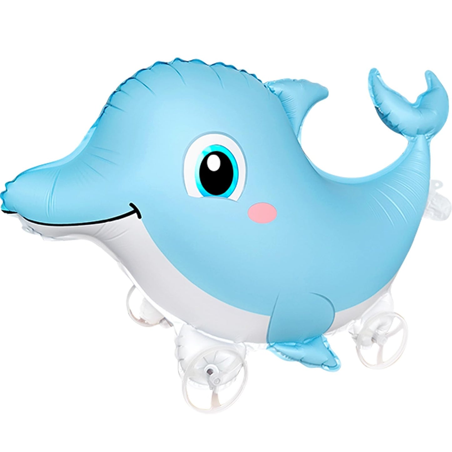 Self-Standing Walking Dolphin Balloons with Wheels Birthday Party Decorations Kids Gift Ocean Animals Foil Mylar Balloon Cute Se