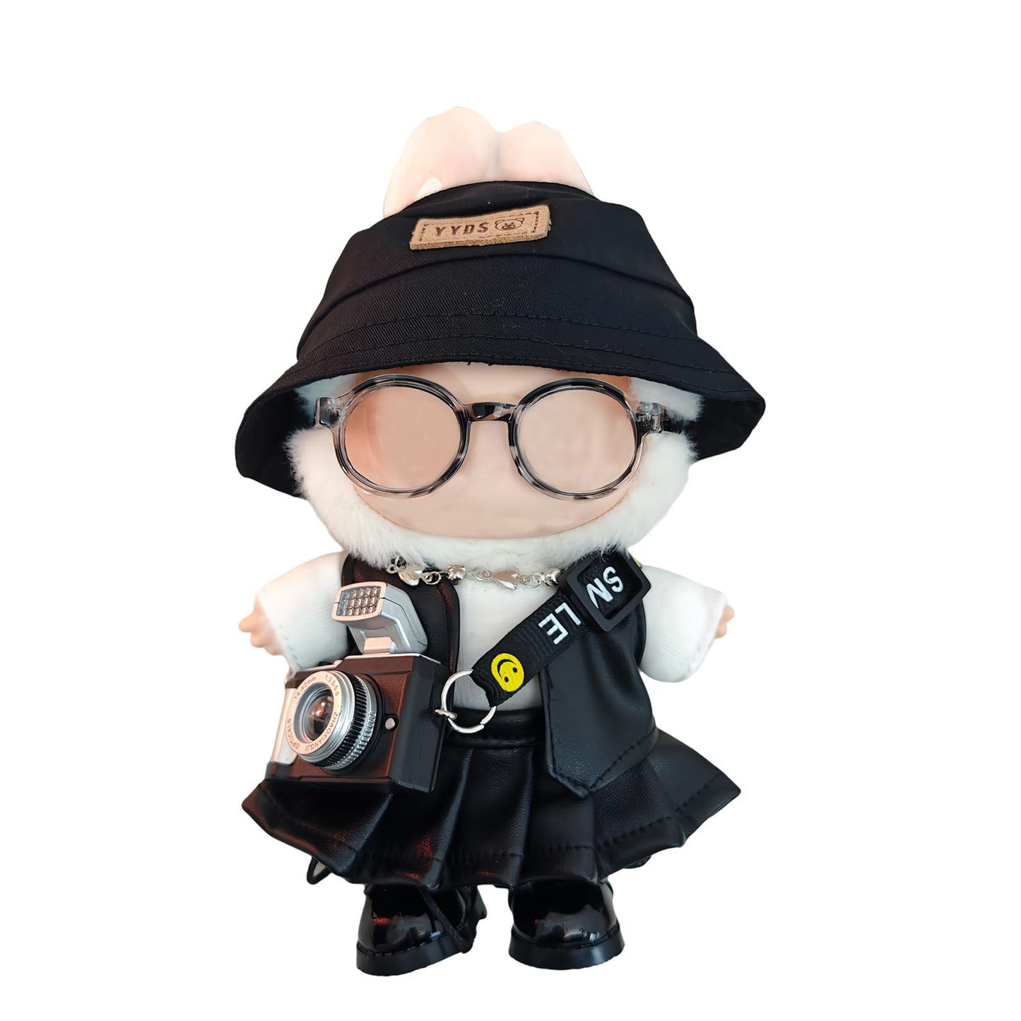 Mrwtesio Doll Clothes for Lububu  enhanced 8-Piece Lububu Outfits Set  7 Inch Lububu Clothing Accessories (No Doll) (Black C)