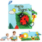 Snowie Soft Baby Cloth Book Cute 3D Tailed Cartoon Hello Bug Themed Squeaky Cloth Sensory Book Toy With Hanging Loop, Colorful B