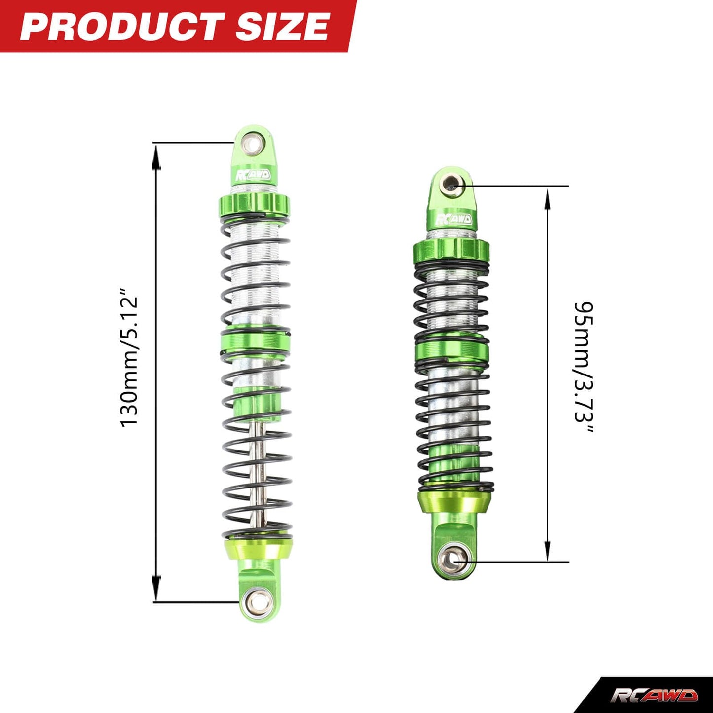 Rcawd 130Mm 7075 Universal Rc Shocks For A Lot Of 1/10 Rc Hobby Cars Upgrades, Full Aluminum Shock Absorbers Adjustable Shocks D