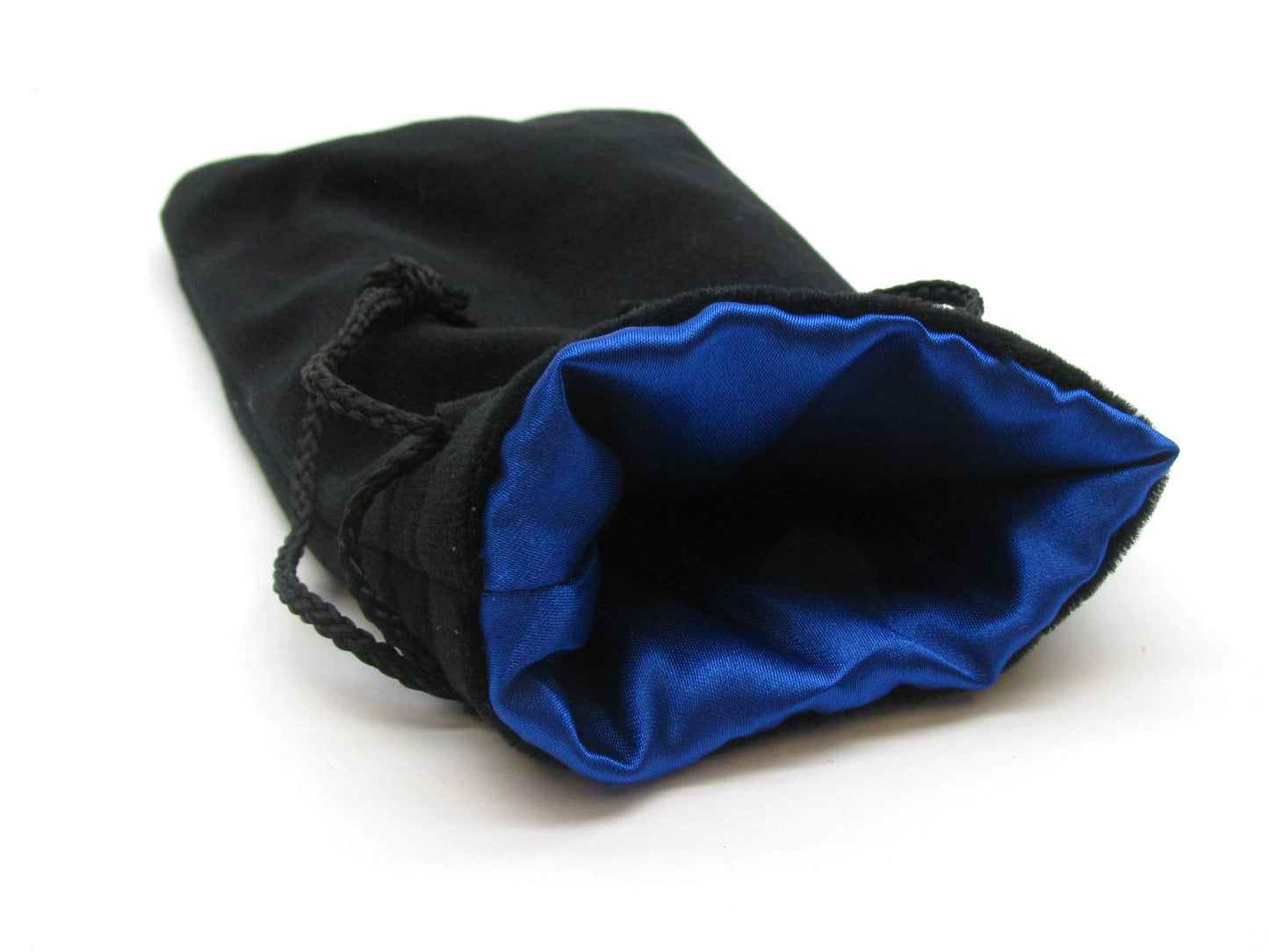5'X8' Black Velvet Dice Bag With Blue Satin Lining