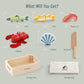 Pairpear Wooden Play Food Cutting Seafood Set - Toddlers Wooden Toy Food Pretend Play Kitchen Accessories For 3 Years Old Boys G