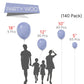 Partywoo Dusty Blue Balloons, 138 Pcs Boho Blue Balloons, Blue Balloons Different Sizes Pack Of 18 Inch 12 Inch 10 Inch 5 Inch Slate Blue Balloons, Lavender Balloons For Party Decorations, Blue-F49