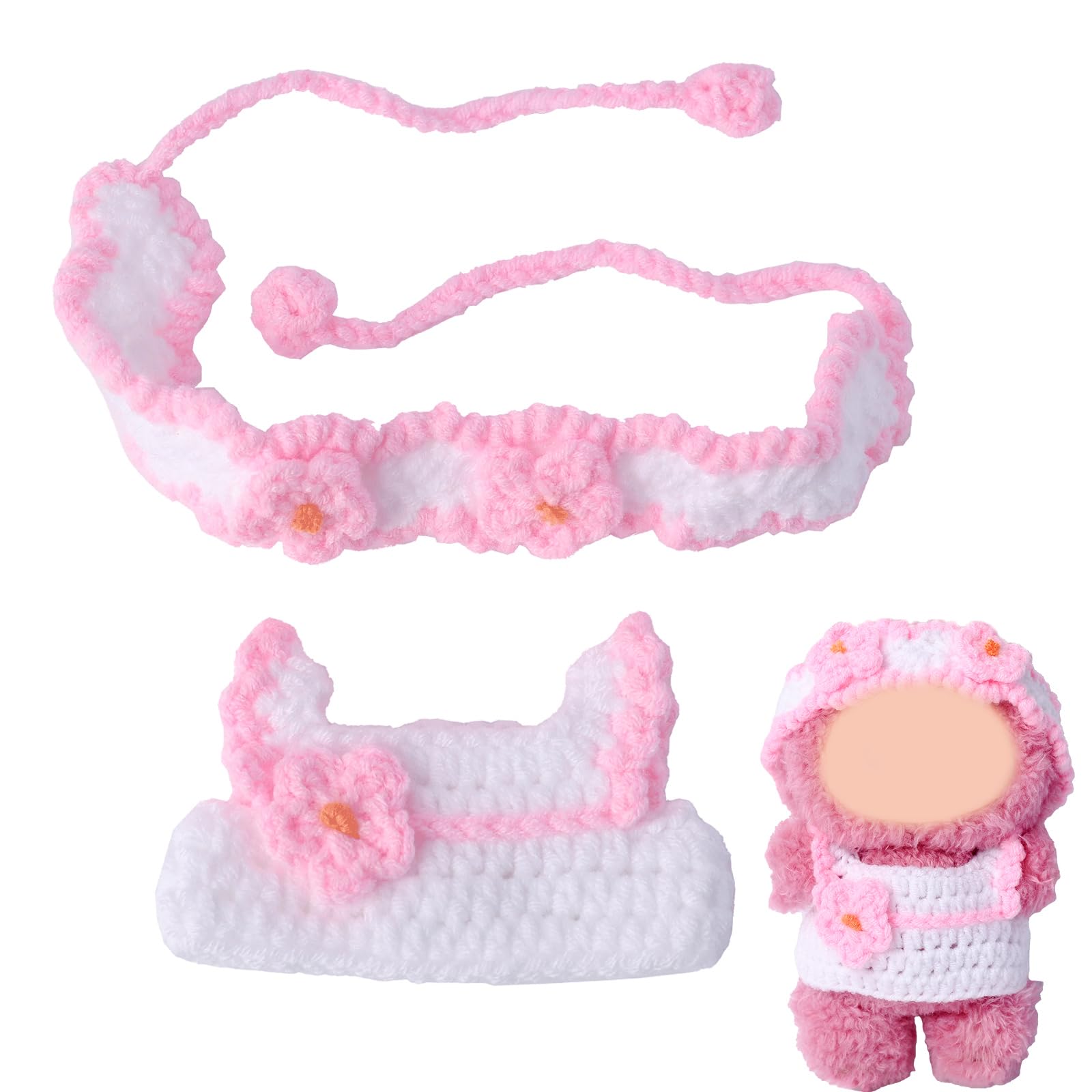 17cm Clothes Set(NO Doll)  Cute Hat & Unique Sweater Dress-up Set  Handmade Clothing Designed for 17cm Doll.(Sweater(Pink))