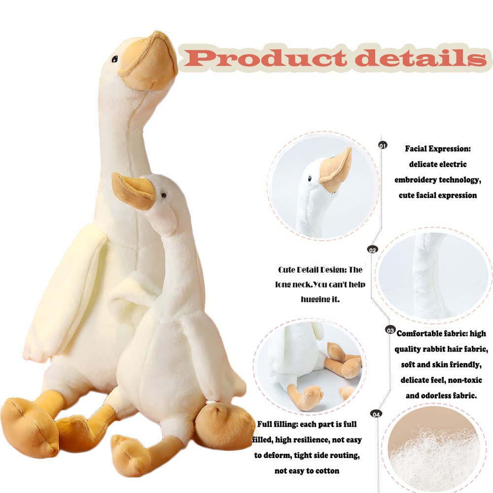 Chelei2019 23.6'' Goose Plush White Swan Stuffed Animal Toy Duck Plush Toy,Gifts For Kids