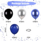 Paready Metallic Balloons Set - Blue, Black & Silver - Rubber Party Balloons for Kids & Adults - Birthday, Wedding, Baby Shower
