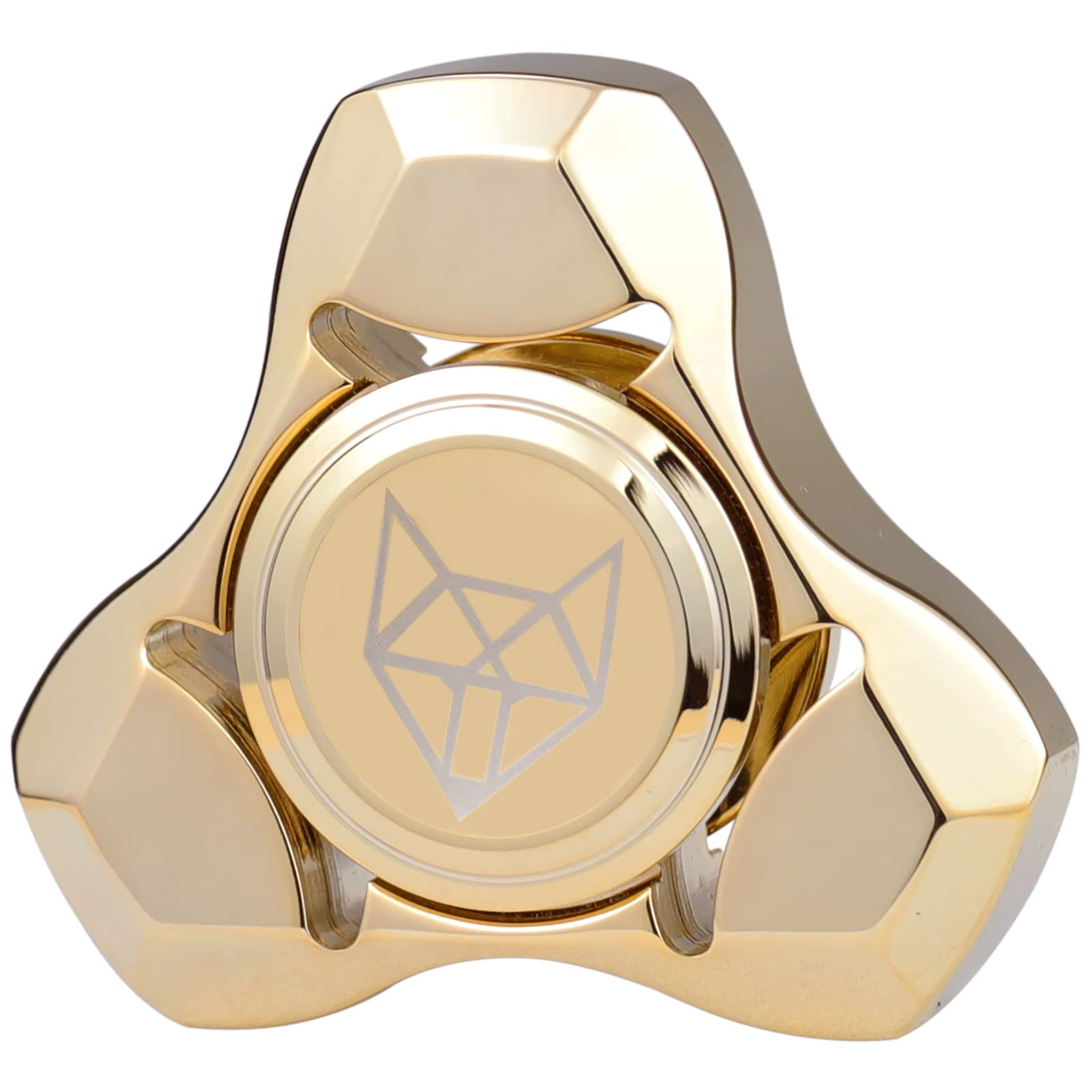 Freelove Metal Fidget Spinner, Stainless Steel Heavy, Long Spinning Toys, Cool Silent, Small Mini Fox Figette Spiner For Adults Men Anxiety, Quiet Bearing, Gold